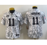 Women's Dallas Cowboys #11 Micah Parsons 2024 F.U.S.E Arctic Camo Salute To Service Limited Stitched Football Jersey