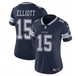 Women's Dallas Cowboys #15 Ezekiel Elliott Navy Vapor Limited Football Stitched Jersey