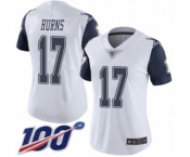 Women's Dallas Cowboys #17 Allen Hurns Limited White Rush Vapor Untouchable 100th Season Football Jersey
