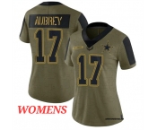 Women's Dallas Cowboys #17 Brandon Aubrey Olive Salute To Service Limited Stitched Jersey
