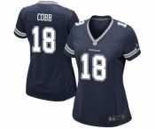 Women's Dallas Cowboys #18 Randall Cobb Game Navy Blue Team Color Football Jersey