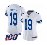 Women's Dallas Cowboys #19 Amari Cooper White Vapor Untouchable Limited Player 100th Season Football Jersey