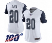 Women's Dallas Cowboys #20 George Iloka Limited White Rush Vapor Untouchable 100th Season Football Jersey