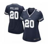 Women's Dallas Cowboys #20 Tony Pollard Game Navy Blue Team Color Football Jersey