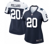 Women's Dallas Cowboys #20 Tony Pollard Game Navy Blue Throwback Alternate Football Jersey
