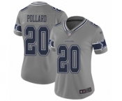 Women's Dallas Cowboys #20 Tony Pollard Limited Gray Inverted Legend Football Jersey