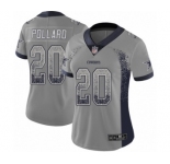 Women's Dallas Cowboys #20 Tony Pollard Limited Gray Rush Drift Fashion Football Jersey
