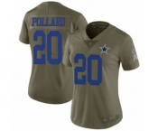 Women's Dallas Cowboys #20 Tony Pollard Limited Olive 2017 Salute to Service Football Jersey