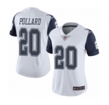 Women's Dallas Cowboys #20 Tony Pollard Limited White Rush Vapor Untouchable Football Jersey