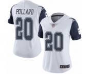 Women's Dallas Cowboys #20 Tony Pollard Limited White Rush Vapor Untouchable Football Jersey