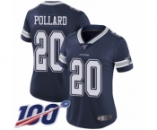 Women's Dallas Cowboys #20 Tony Pollard Navy Blue Team Color Vapor Untouchable Limited Player 100th Season Football Jersey