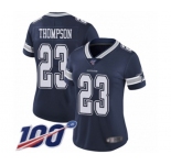 Women's Dallas Cowboys #23 Darian Thompson Navy Blue Team Color Vapor Untouchable Limited Player 100th Season Football Jersey