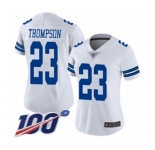 Women's Dallas Cowboys #23 Darian Thompson White Vapor Untouchable Limited Player 100th Season Football Jersey