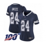 Women's Dallas Cowboys #24 Chidobe Awuzie Navy Blue Team Color Vapor Untouchable Limited Player 100th Season Football Jersey