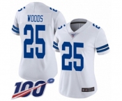 Women's Dallas Cowboys #25 Xavier Woods White Vapor Untouchable Limited Player 100th Season Football Jersey