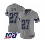 Women's Dallas Cowboys #27 Jourdan Lewis Limited Gray Inverted Legend 100th Season Football Jersey