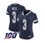 Women's Dallas Cowboys #3 Mike White Navy Blue Team Color Vapor Untouchable Limited Player 100th Season Football Jersey