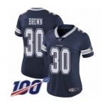 Women's Dallas Cowboys #30 Anthony Brown Navy Blue Team Color Vapor Untouchable Limited Player 100th Season Football Jersey