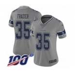Women's Dallas Cowboys #35 Kavon Frazier Limited Gray Inverted Legend 100th Season Football Jersey