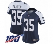 Women's Dallas Cowboys #35 Kavon Frazier Navy Blue Throwback Alternate Vapor Untouchable Limited Player 100th Season Football Jersey