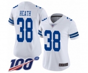 Women's Dallas Cowboys #38 Jeff Heath White Vapor Untouchable Limited Player 100th Season Football Jersey