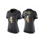 Women's Dallas Cowboys #4 Dak Prescott Anthracite Gold Special Edition Salute to Service Jersey