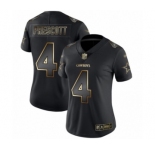 Women's Dallas Cowboys #4 Dak Prescott Black Gold Vapor Untouchable Limited Football Jersey