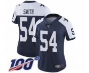 Women's Dallas Cowboys #54 Jaylon Smith Navy Blue Throwback Alternate Vapor Untouchable Limited Player 100th Season Football Jersey