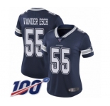 Women's Dallas Cowboys #55 Leighton Vander Esch Navy Blue Team Color Vapor Untouchable Limited Player 100th Season Football Jersey