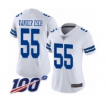 Women's Dallas Cowboys #55 Leighton Vander Esch White Vapor Untouchable Limited Player 100th Season Football Jersey