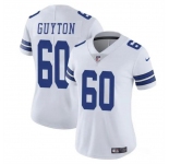 Women's Dallas Cowboys #60 Tyler Guyton White 2024 Draft Vapor Limited Football Stitched Jersey
