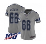 Women's Dallas Cowboys #66 Connor McGovern Limited Gray Inverted Legend 100th Season Football Jersey