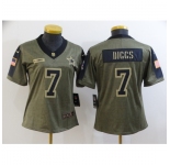 Women's Dallas Cowboys #7 Trevon Diggs Nike Olive 2021 Salute To Service Limited Player Jersey