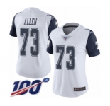 Women's Dallas Cowboys #73 Larry Allen Limited White Rush Vapor Untouchable 100th Season Football Jersey