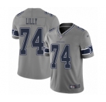 Women's Dallas Cowboys #74 Bob Lilly Limited Gray Inverted Legend Football Jersey