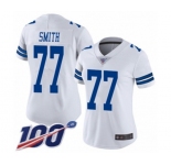Women's Dallas Cowboys #77 Tyron Smith White Vapor Untouchable Limited Player 100th Season Football Jersey