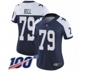 Women's Dallas Cowboys #79 Trysten Hill Navy Blue Throwback Alternate Vapor Untouchable Limited Player 100th Season Football Jersey
