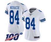Women's Dallas Cowboys #84 Jay Novacek White Vapor Untouchable Limited Player 100th Season Football Jersey