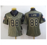 Women's Dallas Cowboys #88 CeeDee Lamb Nike Olive 2021 Salute To Service Limited Player Jersey