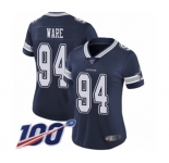 Women's Dallas Cowboys #94 DeMarcus Ware Navy Blue Team Color Vapor Untouchable Limited Player 100th Season Football Jersey
