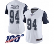 Women's Dallas Cowboys #94 Randy Gregory Limited White Rush Vapor Untouchable 100th Season Football Jersey