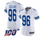Women's Dallas Cowboys #96 Maliek Collins White Vapor Untouchable Limited Player 100th Season Football Jersey