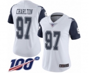 Women's Dallas Cowboys #97 Taco Charlton Limited White Rush Vapor Untouchable 100th Season Football Jersey