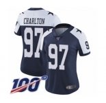 Women's Dallas Cowboys #97 Taco Charlton Navy Blue Throwback Alternate Vapor Untouchable Limited Player 100th Season Football Jersey