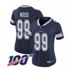 Women's Dallas Cowboys #99 Antwaun Woods Navy Blue Team Color Vapor Untouchable Limited Player 100th Season Football Jersey