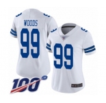 Women's Dallas Cowboys #99 Antwaun Woods White Vapor Untouchable Limited Player 100th Season Football Jersey