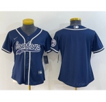 Women's Dallas Cowboys Blank Navy With Patch Cool Base Stitched Baseball Jersey