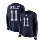 Women's Nike Dallas Cowboys #11 Cole Beasley Limited Navy Blue Therma Long Sleeve NFL Jersey