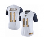 Women's Nike Dallas Cowboys #11 Cole Beasley Limited White Gold Rush NFL Jersey