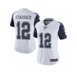 Women's Nike Dallas Cowboys #12 Roger Staubach Limited White Rush NFL Jersey